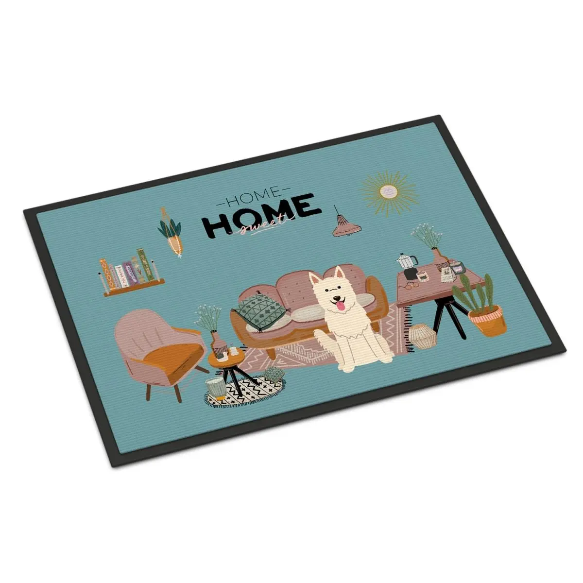 CAROLINE'S TREASURES White German Shepherd Animal Rug, 18"x27" Durable Fade-Resistant Non-Slip Indoor-Outdoor Home Decor Mat, Animal Rugs, Home Decor Rug
