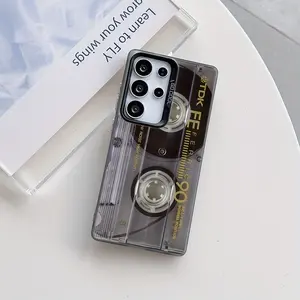 Retro Style Tape Pattern Phone Case Protector Suitable for Galaxy S25 S24 S23 S22 S21 S20 FE Ultra Plus 4G 5G Shockproof Matte Back Cover