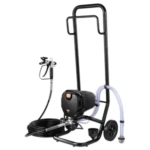 fathersdaygift VEVOR 750W Stand Airless Paint Sprayer, 3000PSI High Efficiency Electric Airless Sprayer With Cart, Paint Sprayers for Home Interior and Exterior Furniture and Fences, Fine And Even Painting Effect