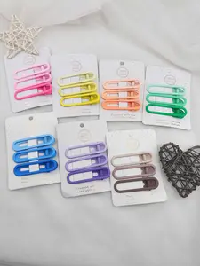 1 Pack of 3 Hollow Out Oval Duckbill Clips, Metal Material, Matte Finish, Lightweight, Suitable for Commuting, School, Dates, Fashionable and Practical