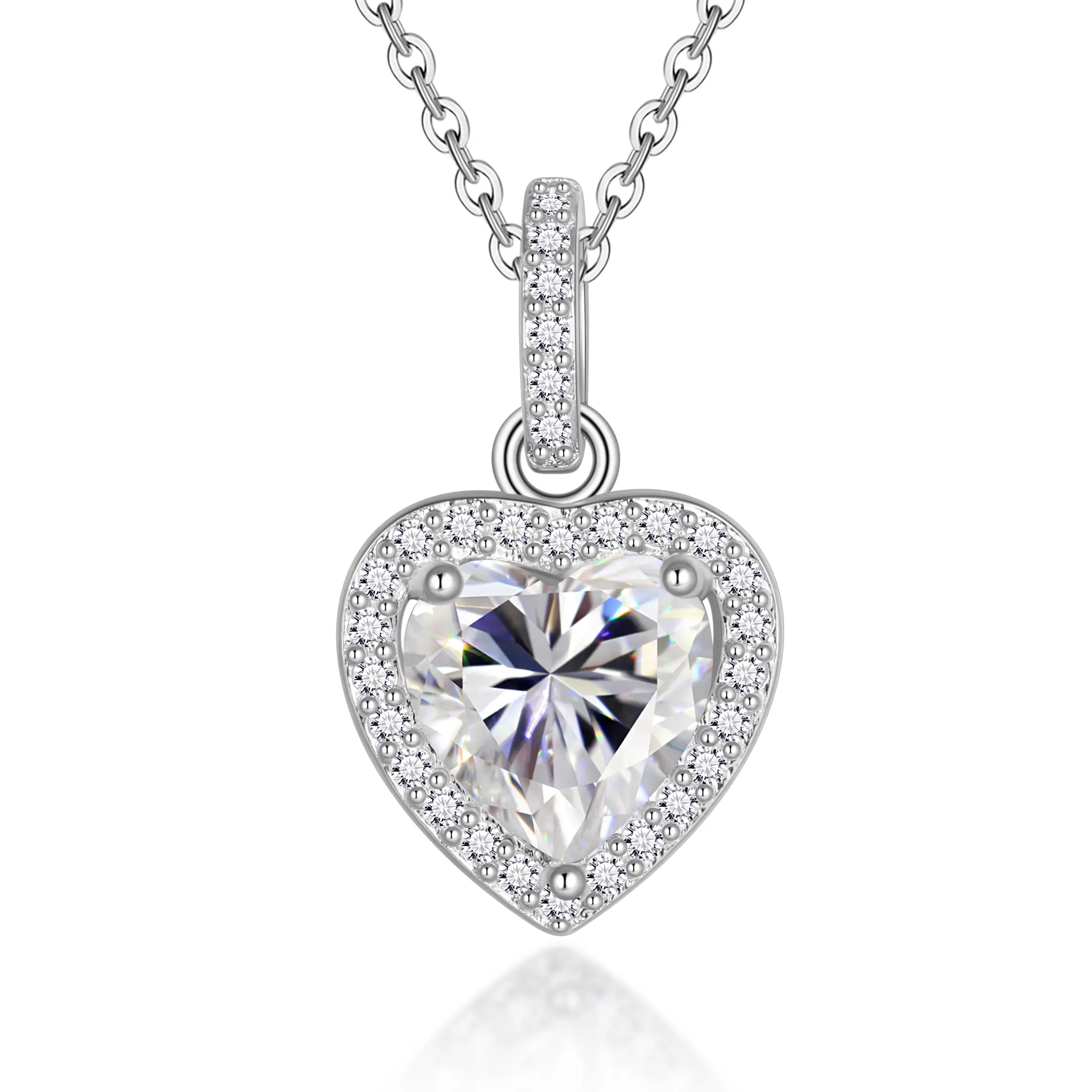 Fasjewly Heart Cubic Zirconia Necklace for Women, Fashion Hypoallergenic Necklace, Brilliant Heart Necklace for Women for Party Fashion Jewelry, Daily wear