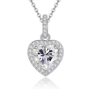 Fasjewly Heart Cubic Zirconia Necklace for Women, Fashion Hypoallergenic Necklace, Brilliant Heart Necklace for Women for Party Fashion Jewelry, Daily wear