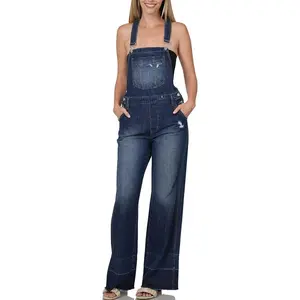 Zenana Distressed Bib Overalls