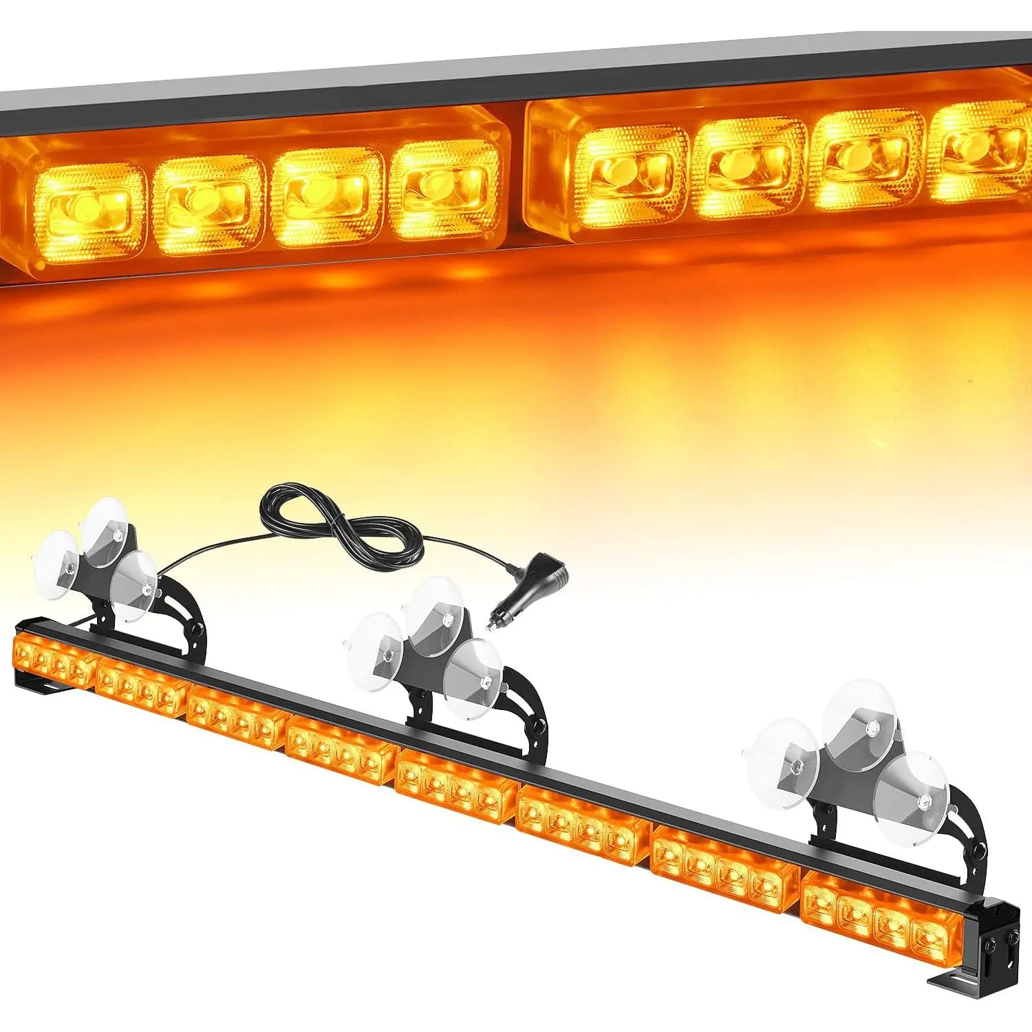 Nilight 35-Inch 32LED Traffic Advisor Strobe Light Kit with 21 Flash Patterns & Cigar Lighter, LED Car Lights for Trucks, Construction Vehicles & Automotive Use