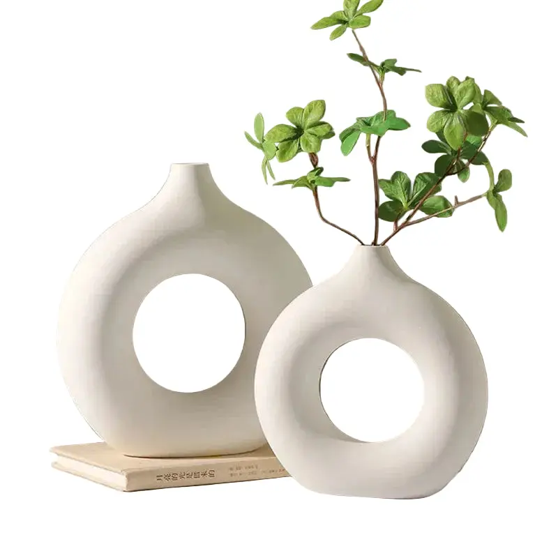 Donut-Shaped Plastic Vase