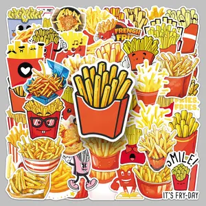 50 pieces potato chip cartoon food fun stickers for DIY glass cup storage box photo album tablet computer decoration stickers