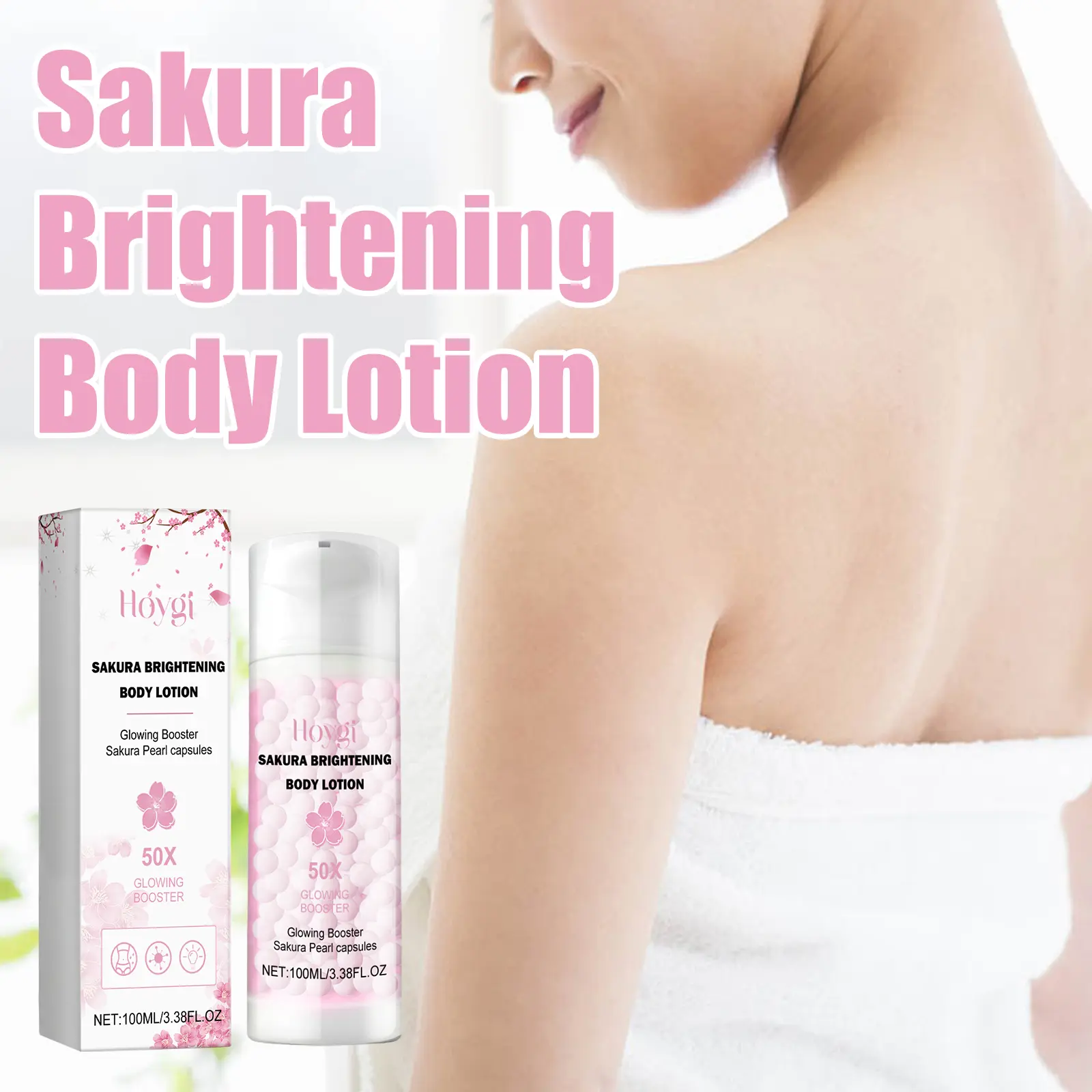 Hoygi Lavender & Sakura Body Lotion – Moisturizing, Smooths Skin, Improves Dullness, and Deeply Hydrates Body Care Moisturize