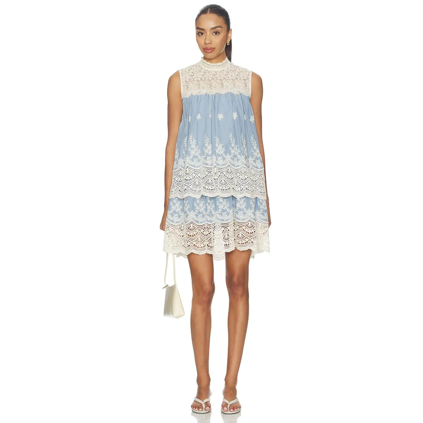 Curaae by Elliatt Estella Mini Dress in Chambray Cream