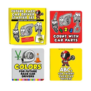 Box Set for Future Race Car Drivers - 3 Kids Board Books - Learn the Alphabet, Numbers, & Colors with this Board Book Collection Starter Set