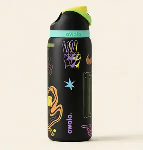 Owala Insulated Stainless Steel Water Bottle with FreeSip Spout, Cool Abstract Graffiti Design, BPA-Free, 32oz for Gym & Travel Stainless steel insulated cup Keeps Drinks Cold 24H Drinkware Flasks Mug Tumbler Bottled Portable