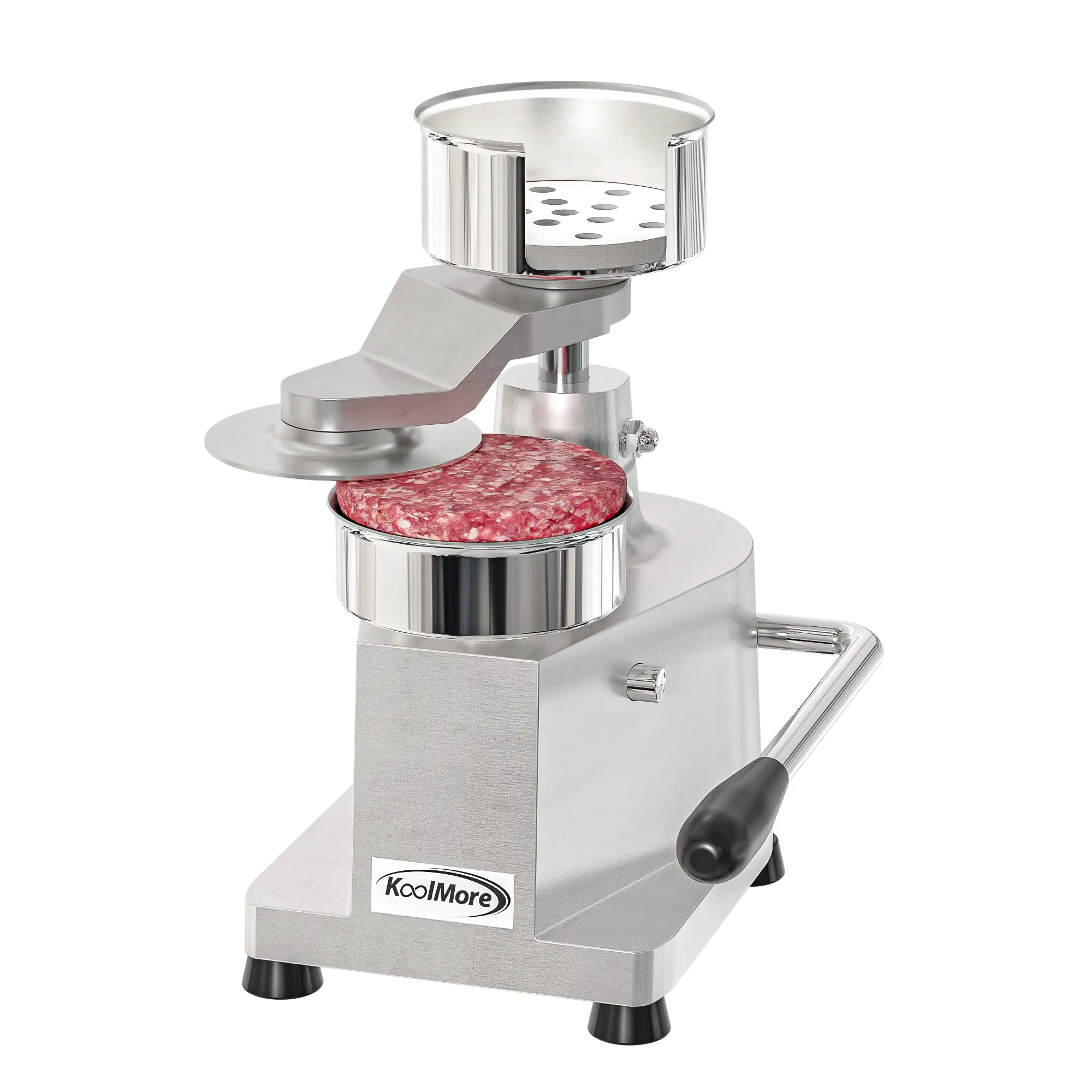 Heavy-Duty Round Thick Disposable Hamburger Patty Molding Machine, 4-in Handle-Equipped CHM-4