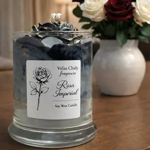 Candle aromatitc Rosa Imperial Soy Wax Fragancia Floral  Velas Chaly Fragancia