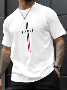 Men's 3D Digital Print T-Shirt, Colorblock Design, Breathable Mesh Fabric, Round Neck Short Sleeve Summer Top, Casual Style, All Seasons, Casual Graphic Tee