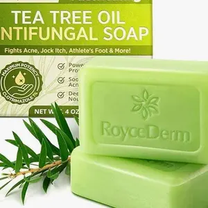 Roycederm Antifungal Antibacterial Tea Tree Soap: Antifungal Antibacterial Treatment for Face & Body Acne, Athlete's Foot, Tinea, Folliculitis Ringworm Jock Itch (Pack of 1)