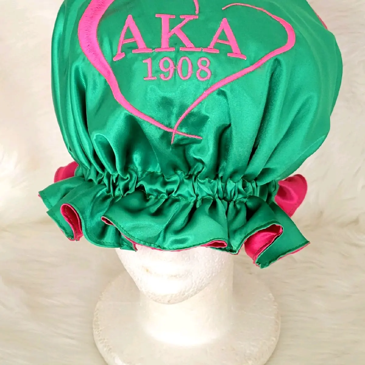 Satin on satin AKA inspired reversible bonnets Satin on satin AKA inspired reversible bonnets