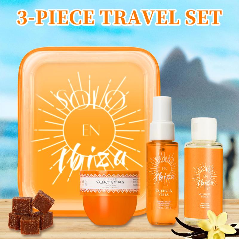 SOLO EN IBIZA Women's 3-Piece Gift Baskets - 1.76 fl. oz Body Butter, 2. oz Bubble Bath, 1.02 fl. oz Body Mist, Long-Lasting Moisture & Fragrance