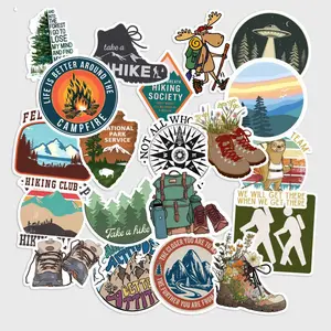 Sticker Pack 20 pcs Hiking Adventure Stickers, Mountain Trail Outdoor Vinyl Decals for Water Bottle