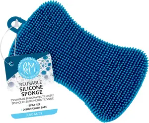 Reusable Silicone Sponge for Kitchen Cleaning, Scrubbing Dishes and Wiping Surfaces