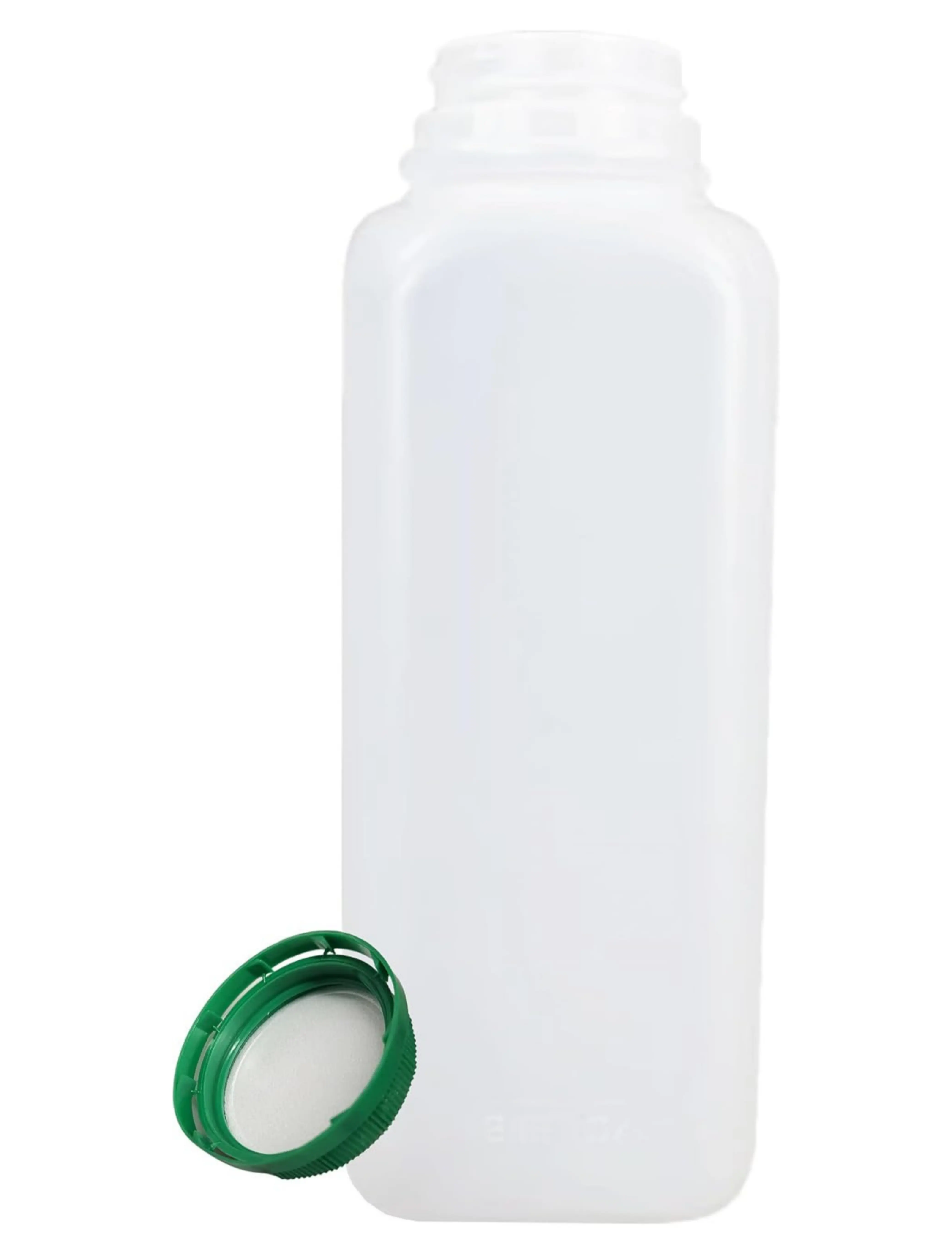 [65 PACK] Empty Plastic Juice Bottles with Tamper Evident GREEN Screw Caps 16 OZ - Smoothie Bottles - Ideal for Juices, Milk, Smoothies, Ice Coffee, Picnic's and even Meal Prep