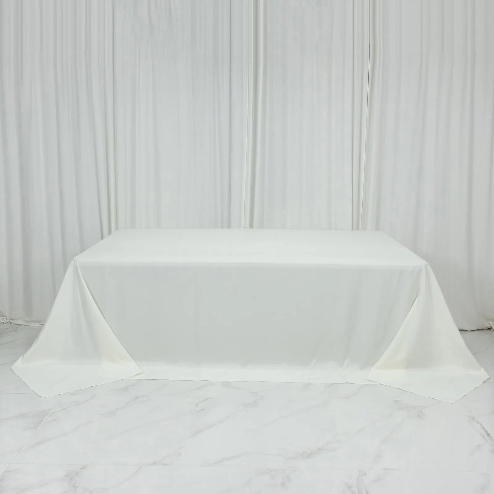 Polyester Rectangular King Tablecloth – 108" x 156" Extra-Wide Ivory, Wrinkle-Resistant Banquet Linen for Catering, Events & 8ft Tables