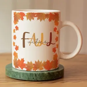 Fall Vibes Coffe Mug - Reusable and Perfect for Drinks - Drinkware Beverage Cup Washable Tea