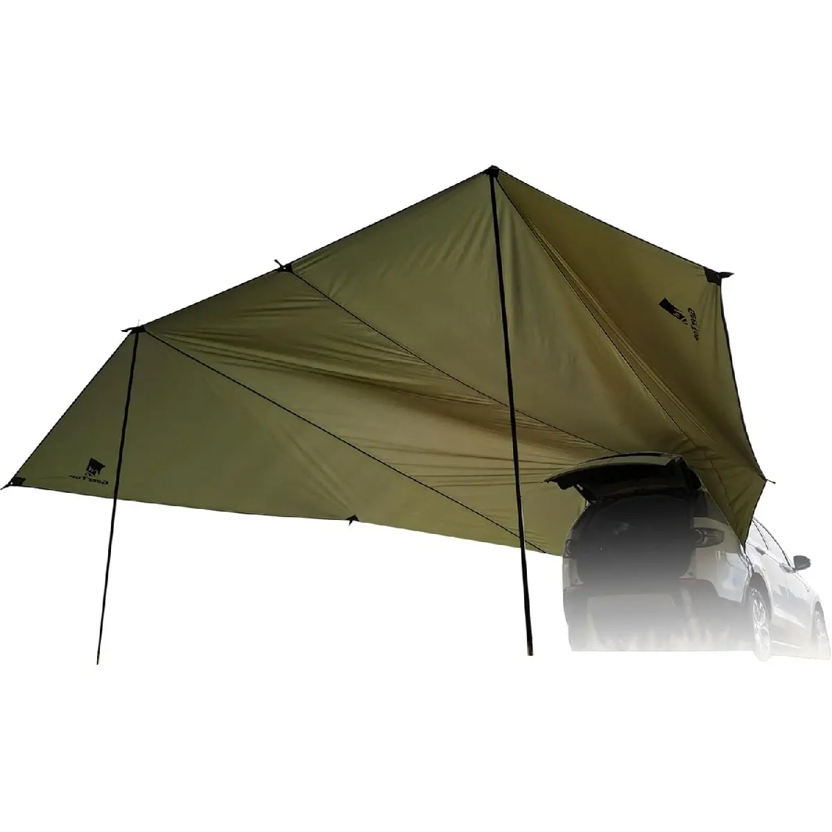GEERTOP Large Car Awning Tarp for Camping Backpacking SUV Tailgate Truck Canopy Sun Shade Waterproof Rear Vehicle Awning Shelter