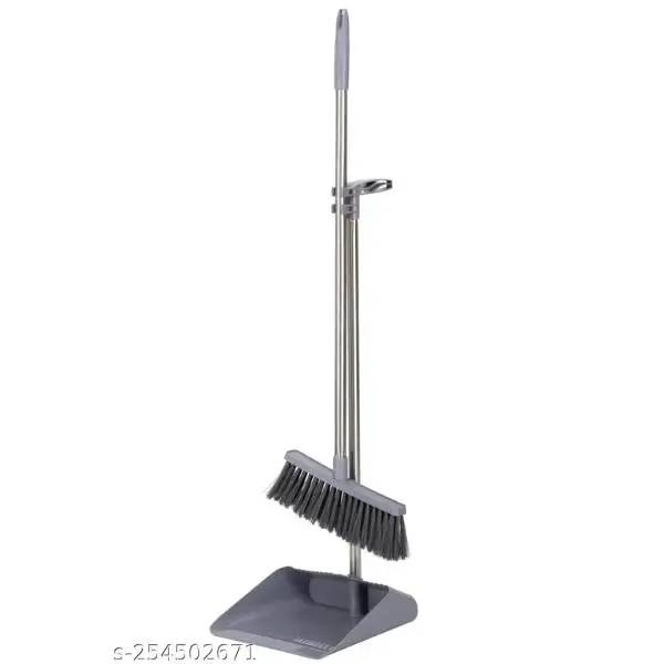 212 MAIN Lobby Dustpan with Standing Broom - Smooth Plastic Cleaning Tool with Comb Teeth for Efficient Sweeping, Indoor Cleaning