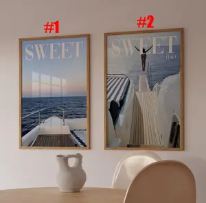 Set of 2 , Retro Magazine, 70s Retro Print, Black Wall Art, High Heels Poster, Summer House Poster, Psychedelic Art, Vogue Print, Trippy Art