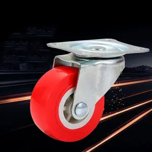 4pcs casters, universal rotating wheel fixed wheel, 1.5-inch red wheel, used for furniture, cabinets, and handcarts, swivel wheel