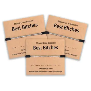 2/3 PCS Best Bitches Morse Code Bracelet Best Friend Gift for Women Funny Friendship Gift Christmas Friendsgiving Valentines Day Gift