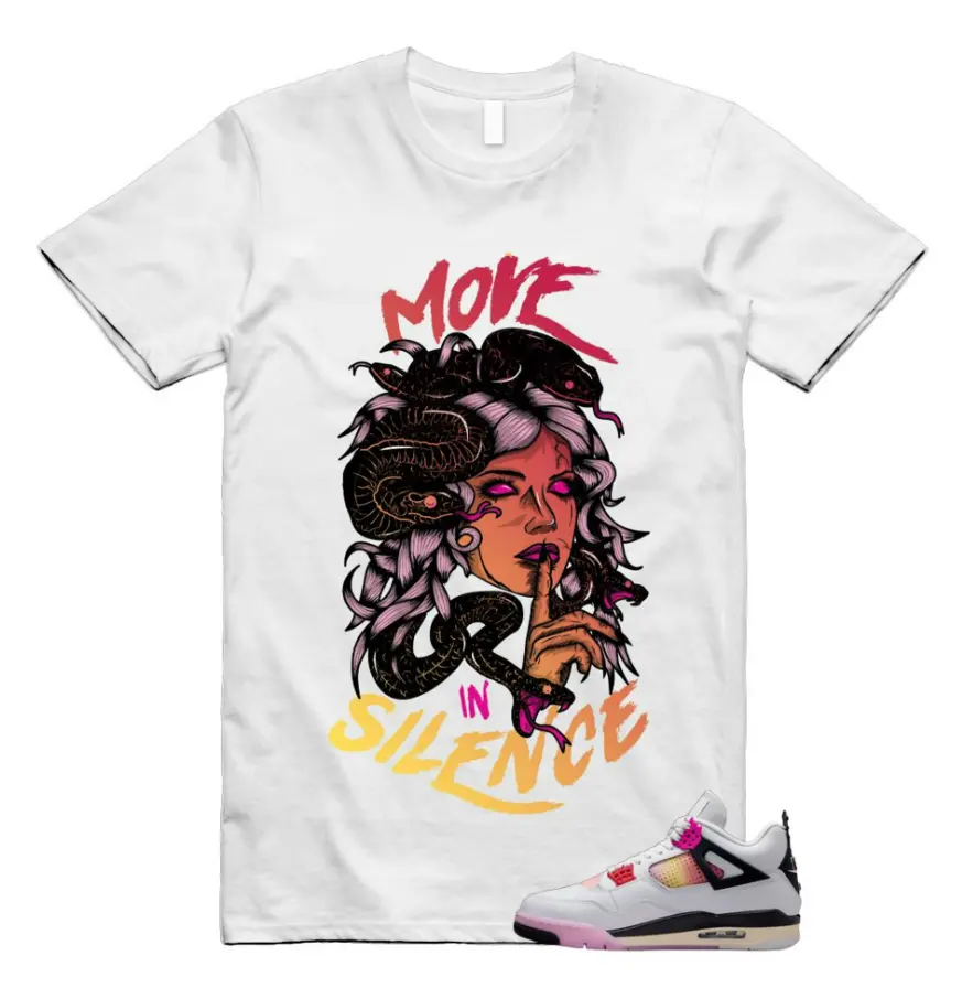 4 Comic White Black Pink Anthracite Fire Arctic T Shirt Match Move Ms, 4 Comic Sneaker Matching Shirt, Cotton Unisex Graphic T-Shirt