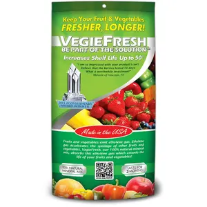 VegieFresh All-Natural Produce Saver - Eco-Friendly & Budget-Friendly - Absorbs Ethylene Gas - Made in USA - Multifunctional Vegetable Chopper Set - Containers & Storage