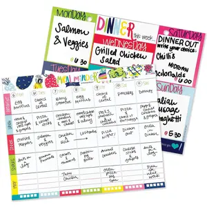 Meal Minder® Weekly Menu Planner Pads Bundle + BONUS Dry Erase Board | Grocery List