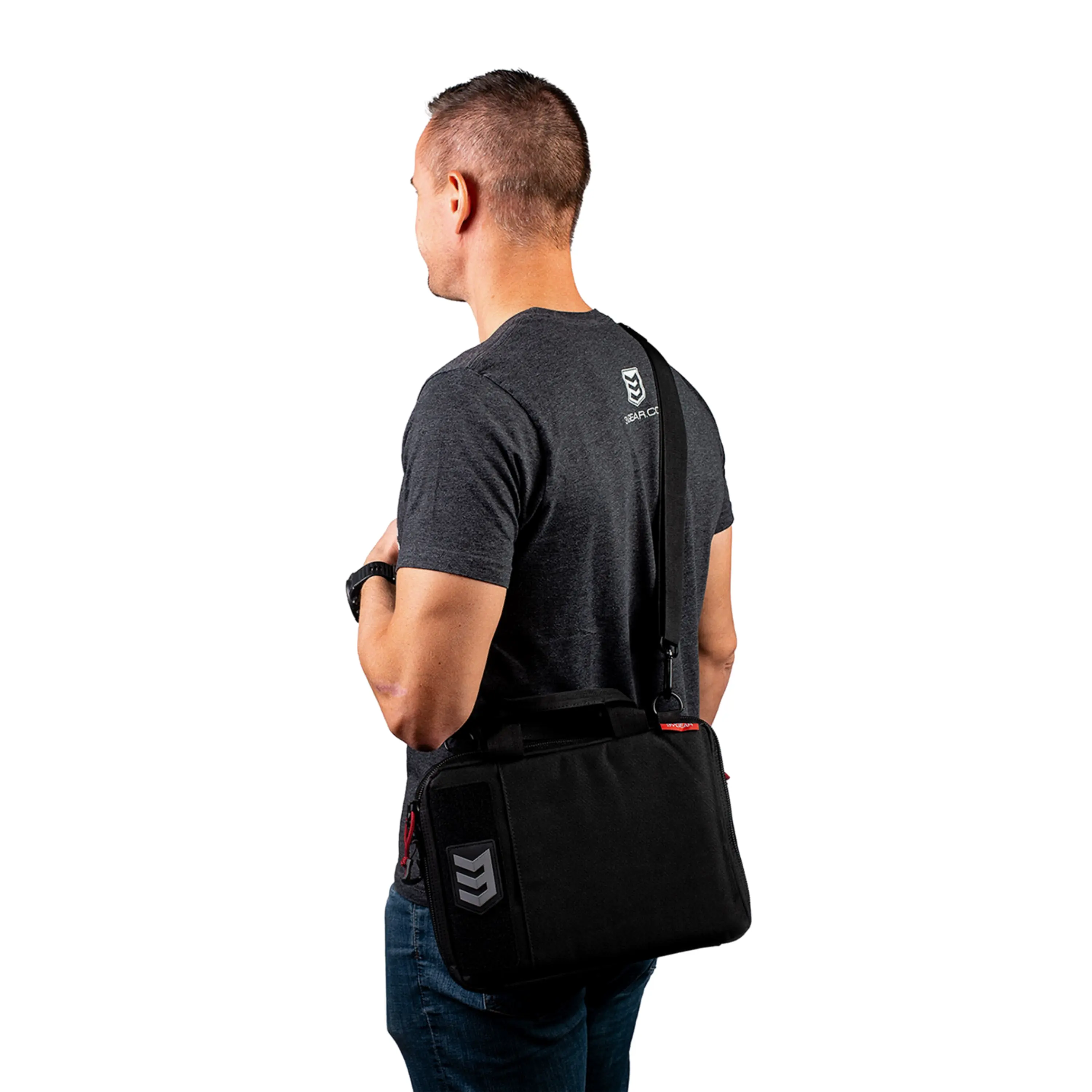 3V Gear Privy Men's Padded Nylon EDC Cross Body Bag - Adjustable Strap, Zipper Close, Customizable Organizer, Concealed Carry, iPad Pro-Fit, Slide Into Backpack, Multi-Function Messenger Bag