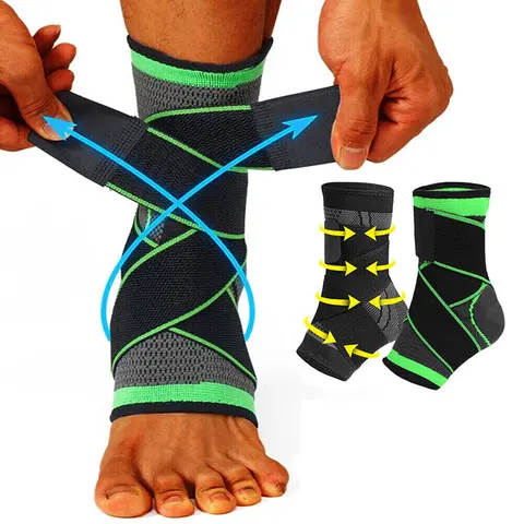 Unisex Patterned Ankle Compression Sleeve - Ankle Wrap, Compression Fabric, Secure Stable Hold, Adjustable Easy Installation, 1-Size Stabilizer, Non-Slip Prop, Tendon Plantar Support for Basketball, Sports toolupgrade
