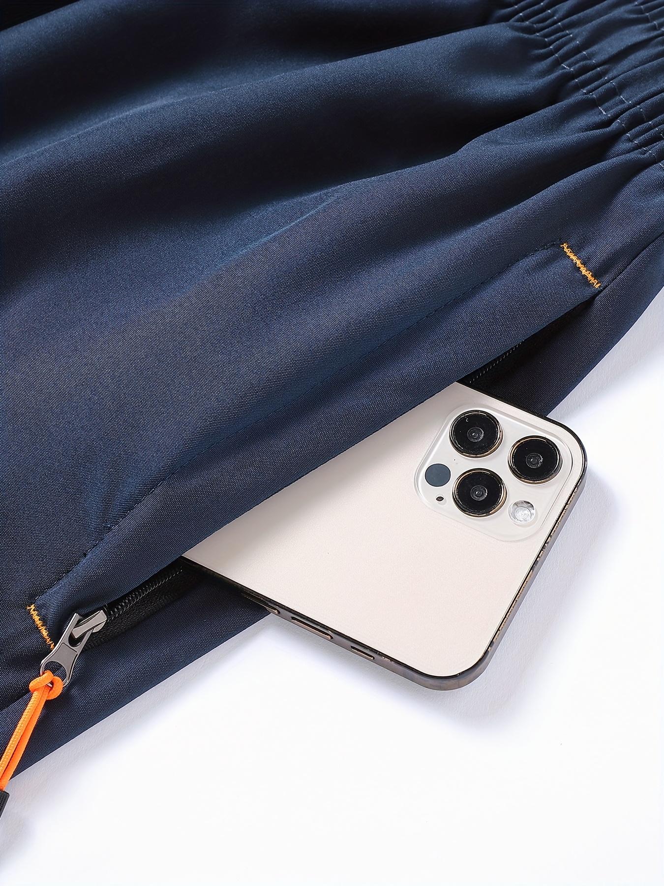 Lightweight Summer Sports Shorts — Breathable, sweat-wicking, quick-drying; solid color with zippered pockets; suitable for sports and casual wear; breathable textured design tropical beige simple