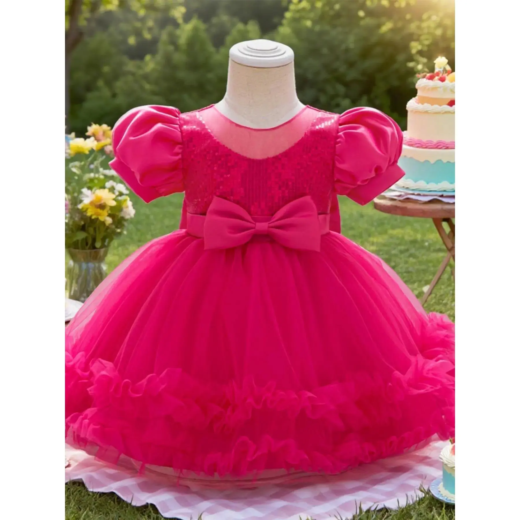 Sequin Dress Girls Elegant Toddler Birthday Princess Dress Tulle Ballet Skirt Weddings and Parties