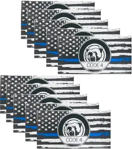 10 Packs Thin Blue Line Sticker Code 4 Phone Case Sticker Humanizing the Badge! Vehicle Exterior Decoration Where Every Heartbeat Honors the Badge American Flag Stickers, Police Support Thin Blue Line Car Decal for Cars, Trucks, Windows, Laptops