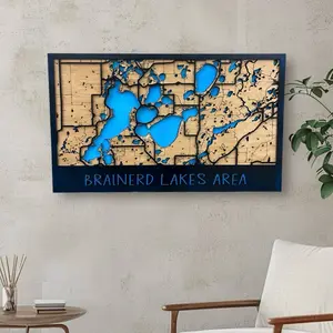 Beautiful Brainerd Lakes Area Laser Cut Wall Art - Home Decor Display - Hanging