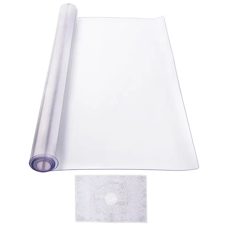 VEVOR Rectangle Food-Safe PVC Table Cover, 40x80 in 2.0mm Thick Durable Desk Mat, Waterproof Easy-Clean Burn-Resistant Pad for Kitchen, Works on Desks Dressers Counters, All Seasons Fit for Wood & Textured Tops