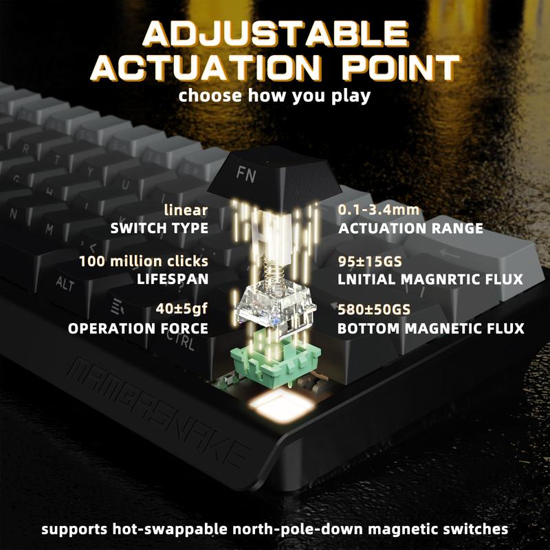 ATTACK SHARK X11&X60HE Mechanical Wireless Gaming Combo,Rapid Trigger Magnetic Switches 8K Keyboard,59g Ultra-Light Mouse with Charging Dock, 22K DPI,PAW3311,RGB Backlit 3-Mode with Coiled Cable