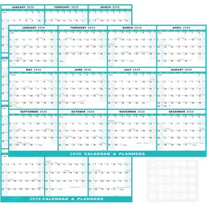 32" x 48" 2026 Wall Calendar, Folded Wet & Dry Erase Wall Calendar 12 Month, Annual Yearly Planner Yearly Laminated Calendar 2026 Horizontal/Vertical, with Julian Dates