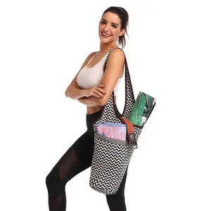 One shoulder yoga bag sports fitness bag cashew flower ethnic style canvas yoga bag yoga storage bag