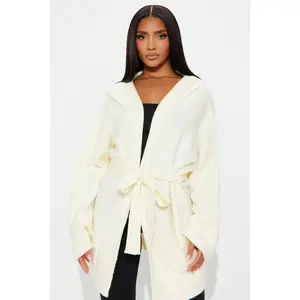 Rayne Hooded Belted Cardigan - Ivory