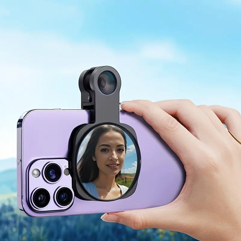 Selfie Mirror Clip, Phone Rear Camera Selfie Mirror Clip, Mobile Phone Rear Self-shooting Mirror, Universal Phone Accessories