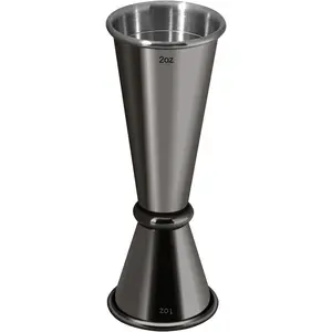Stainless Steel  jiggers,Double Sided Jigger for Bartending, 2 OZ 1 OZ Dual Measuring Cup for Bar Party   Drink Shaker (Black)