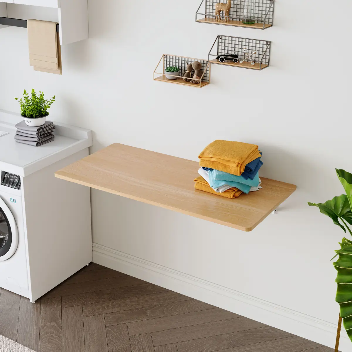 Laundry Room Folding Table Wall Mounted Folding Table for Small Spaces,Fold Down Desk,Workbench,Addition to Garage & Shed/Home Office/Laundry Room/Home Bar/Kitchen & Dining Room,45*22*6.5 inches.
