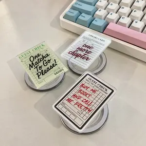 Library Card Phone Grip, Guest Check Magsafe Grip, Matcha Kindle Holder, Kobo Grips, Gift For Book Lover  and Matcha Lover