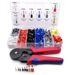 Ferrule Crimping Tool Kit,Wire Ferrule Kit Crimper Connectors，4 corners Self-adjustable AWG23-7 gauge 1300PCS Ferrules Electrical Terminal，Crimpers Tools Pin Terminals Ratchet Pliers for Audio,Car,DIY, DIY Projects