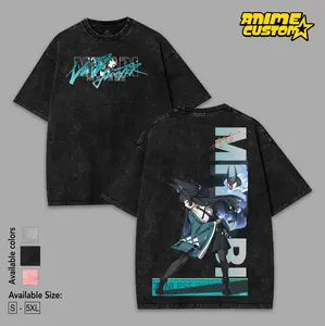 Retro Limited Miyabi ZenLess Zone Zero Washed T-Shirt, Crew Neck Casual Tshirt Menswear Collar, Gifts for him, subtle anime clothing, Viral Trendy Graphic Cotton